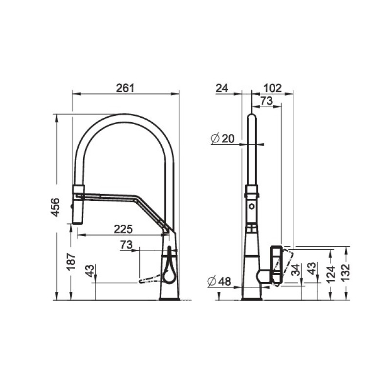 Μπαταρία κουζίνας 17153 Proton Gessi