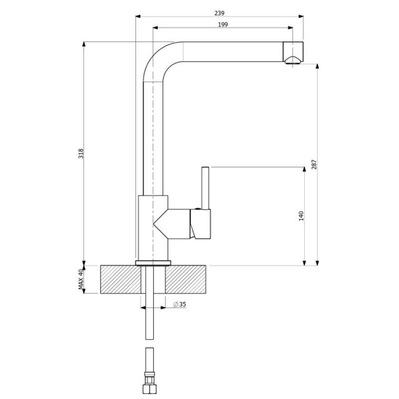Μπαταρία κουζίνας 18510 Fluo Armando Vicario
