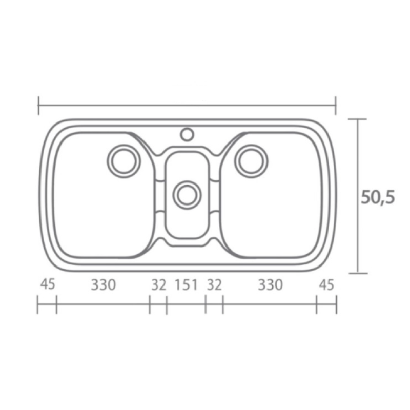 Νεροχύτης 97x51cm Classic 303 Sanitec