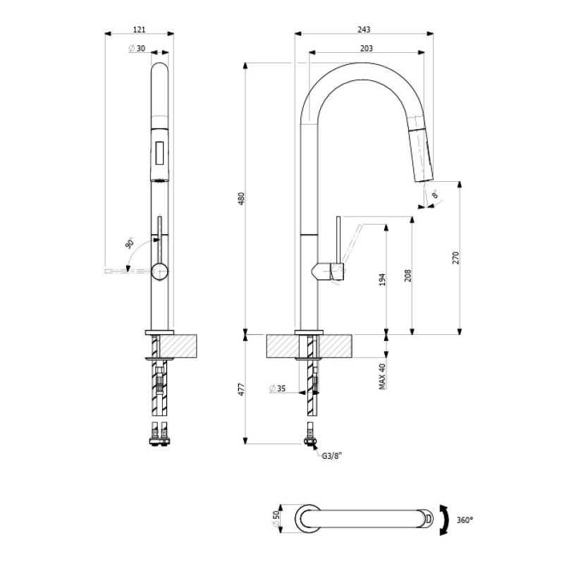 Μπαταρία κουζίνας 48780-100 Tozo Armando Vicario