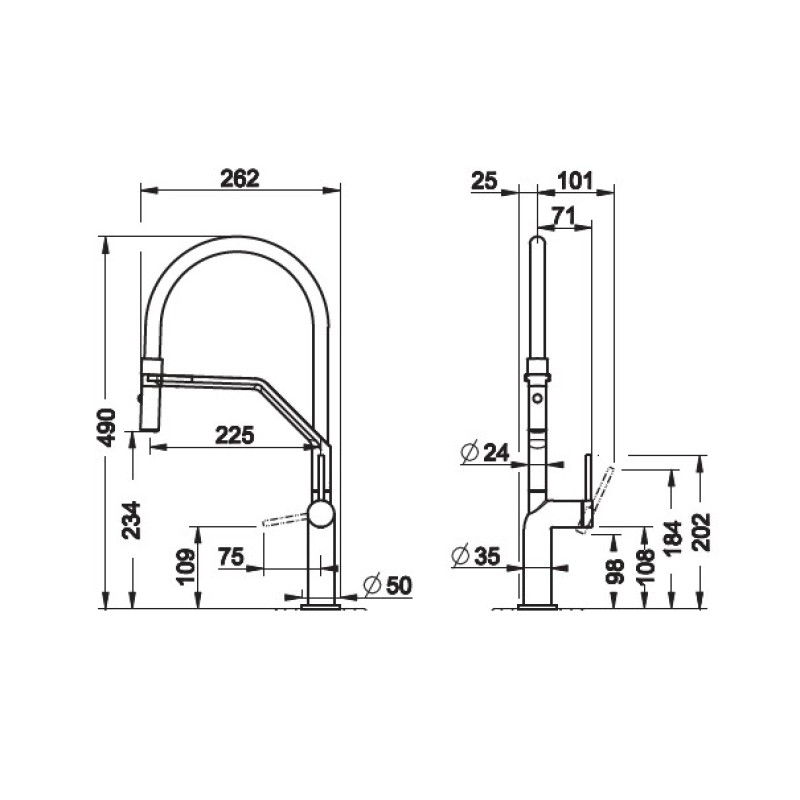Μπαταρία κουζίνας 60315 Stelo Gessi