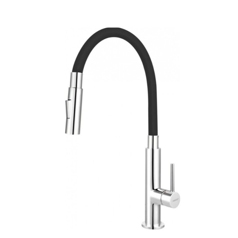 Μπαταρία κουζίνας αναμεικτική με εύκαμπτο ρουξούνι σιλικόνης και βουρτσάκι 01-9230 Slim Ferro