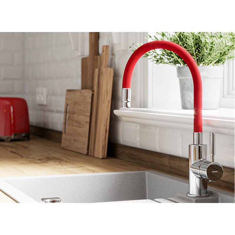 Μπαταρία κουζίνας αναμεικτική με εύκαμπτο ρουξούνι σιλικόνης Zumba Ferro