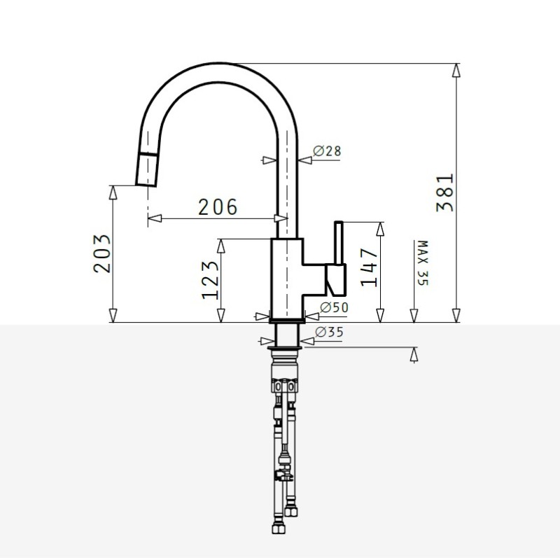 Μπαταρία κουζίνας 090917401 Verismo Pyramis