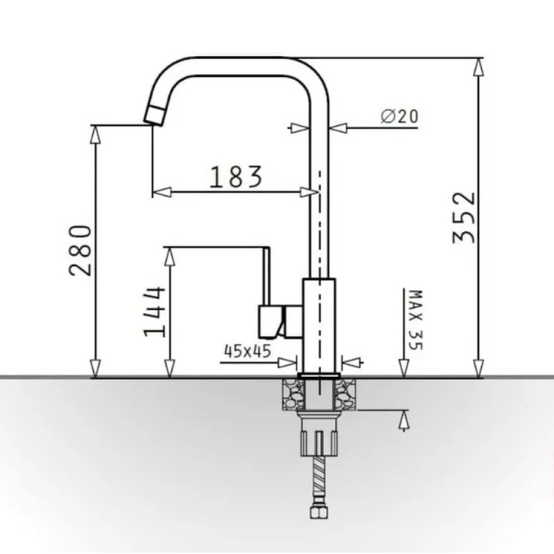 Μπαταρία κουζίνας Adelita PVD Pyramis