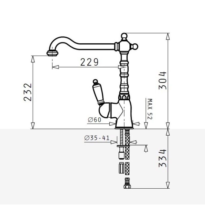 Μπαταρία κουζίνας 095120201 Baroque Pyramis