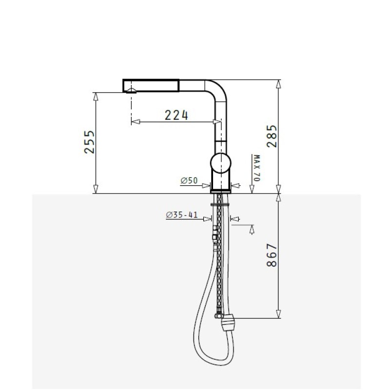 Μπαταρία κουζίνας 096700201 Aladia Pyramis