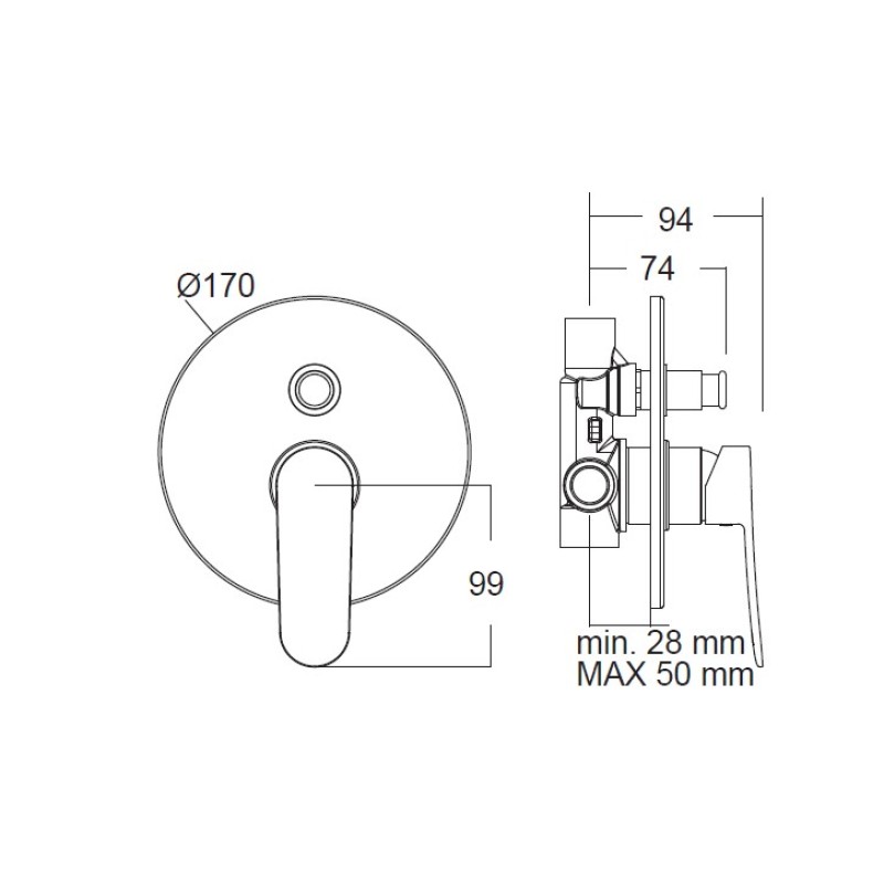 Μίκτης εντοιχισμού 2 εξόδων 174030-100 Res Eurorama
