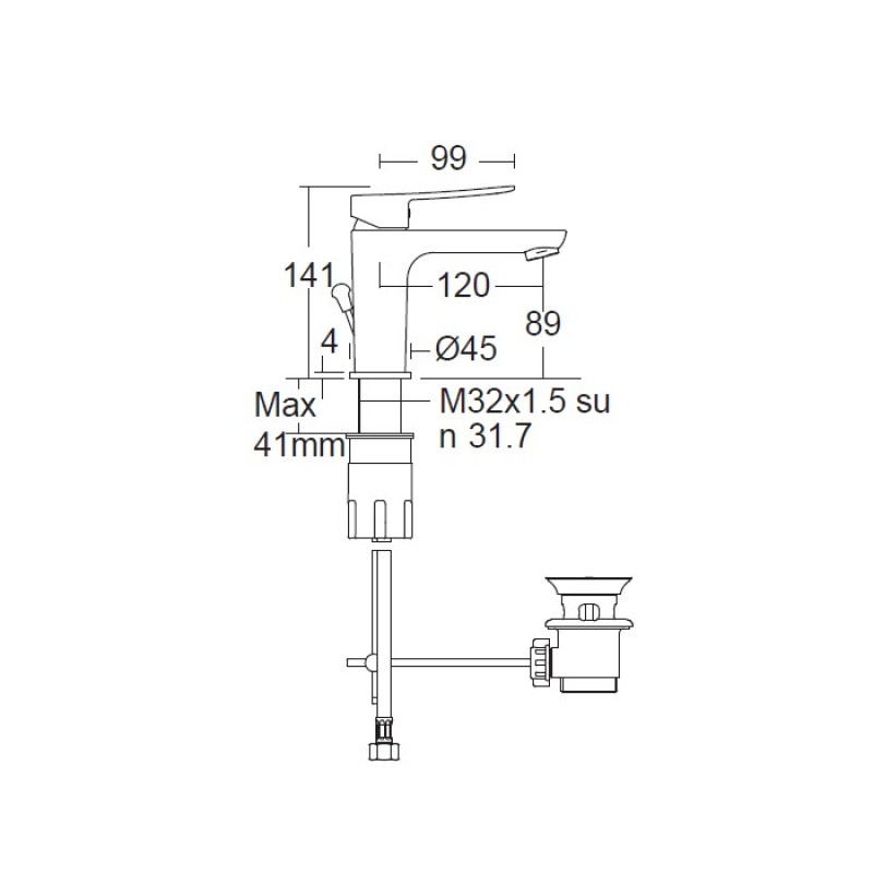 Μπαταρία νιπτήρος χαμηλή 174310-100 Res Eurorama