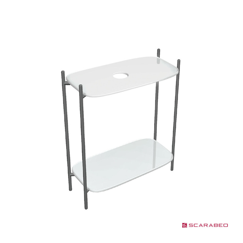 Έπιπλο μπάνιου 74x43x77,5cm χωρίς οπή, με σκελετό μεταλλικό και βάση χωρίς νιπτήρα Laila 75 / Shelf Scarabeo