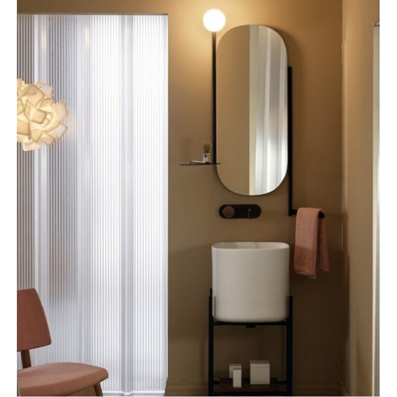 Καθρέπτης μπάνιου 40x90cm με πετσετοκρεμάστρα, εταζέρα και φωτιστικό 2704-NROP Scarabeo