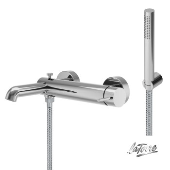 Μπαταρία λουτρού με τηλέφωνο, στήριγμα τηλεφώνου & σπιράλ 34074-100 Elle La Torre Μπαταρία λουτρού με τηλέφωνο, στήριγμα τηλεφώνου & σπιράλ 34074-100 Elle La Torre