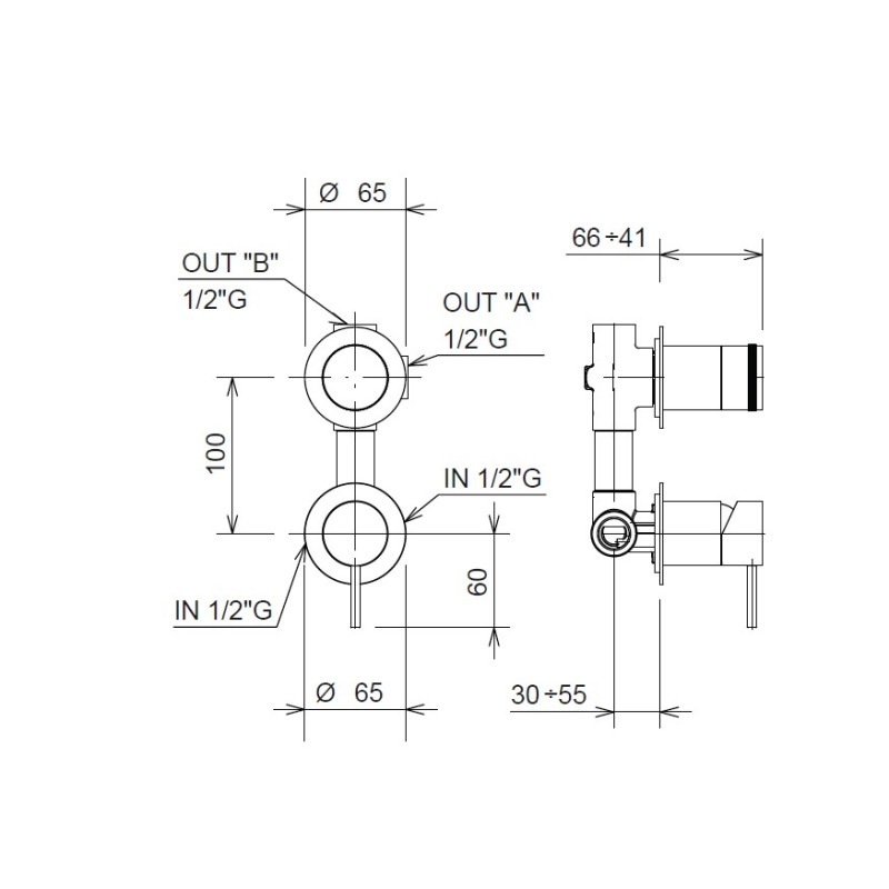 Μίκτης εντοιχισμού 2 εξόδων 34314-100 Elle La Torre