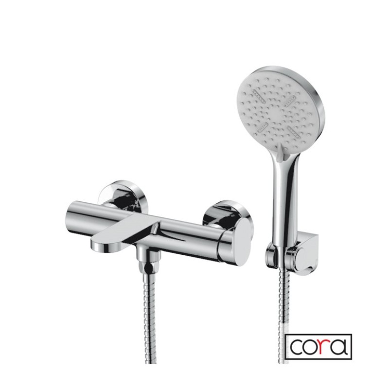 Μπαταρία λουτρού με τηλέφωνο, στήριγμα τηλεφώνου & σπιράλ 3500-100 Mist Cora