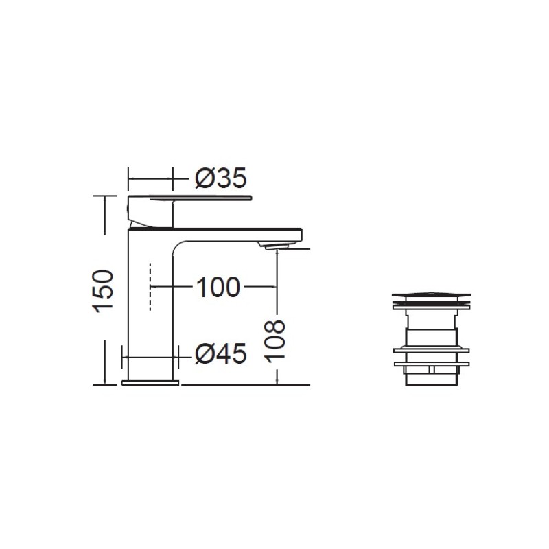 Μπαταρία νιπτήρος χαμηλή 3511-100 Mist Cora