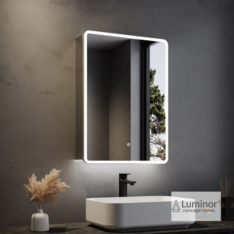 Καθρέπτης μπάνιου Led με ντουλάπι 50x70cm 4010 Faros Luminor