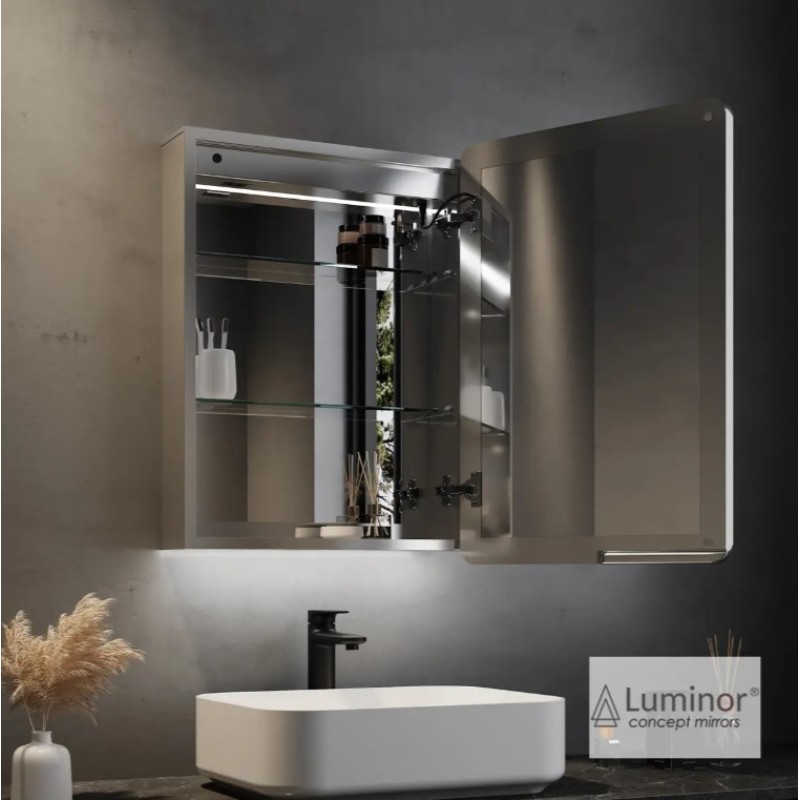 Καθρέπτης μπάνιου Led με ντουλάπι 50x70cm 4010 Faros Luminor