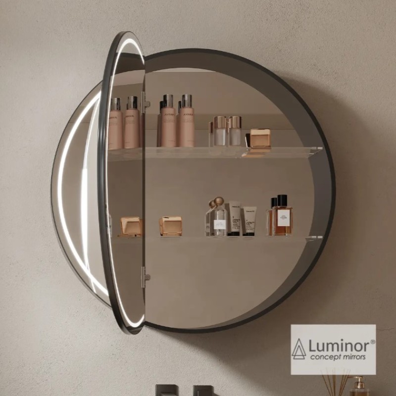 Καθρέπτης μπάνιου Led με ντουλάπι Ø70cm 5026 Root Luminor