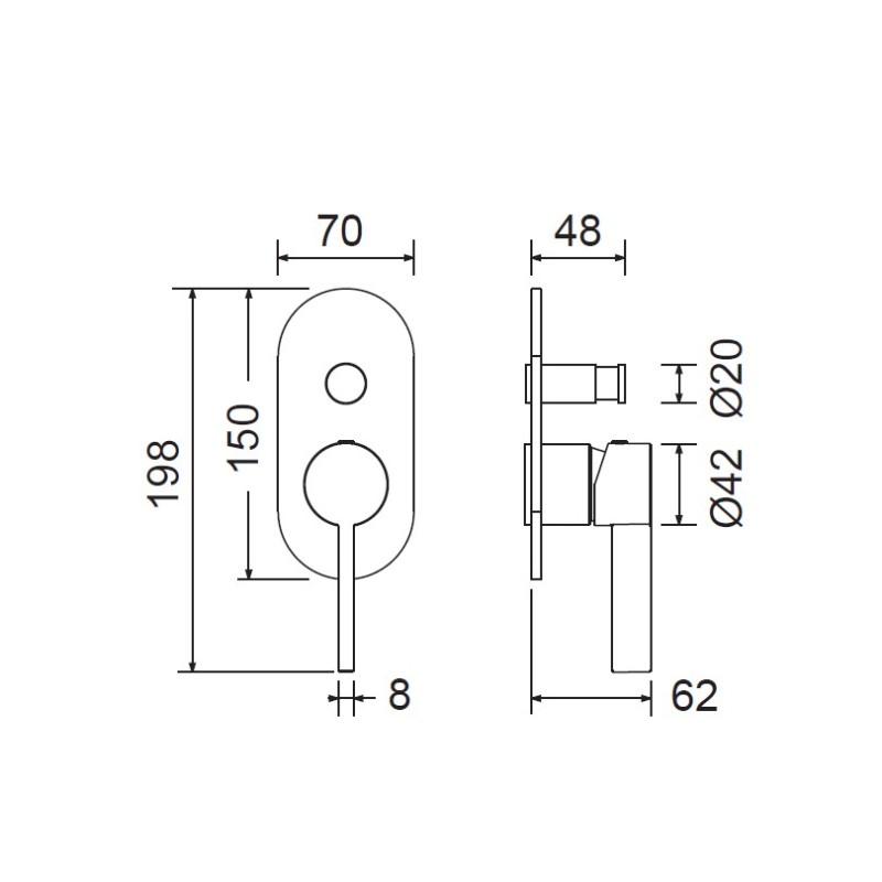 Μίκτης εντοιχισμού 2 εξόδων 518050D Mooi Armando Vicario Μίκτης εντοιχισμού 2 εξόδων 518050D Mooi Armando Vicario