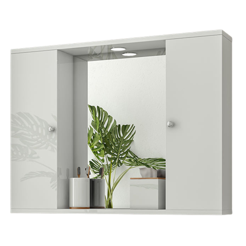 Καθρέπτης μπάνιου με 2 ερμάρια και 1 σποτάκι 5KDO075WH Drop 