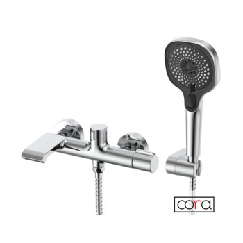 Μπαταρία λουτρού με τηλέφωνο, στήριγμα τηλεφώνου & σπιράλ 7200-100 Occo Cora Μπαταρία λουτρού με τηλέφωνο, στήριγμα τηλεφώνου & σπιράλ 7200-100 Occo Cora