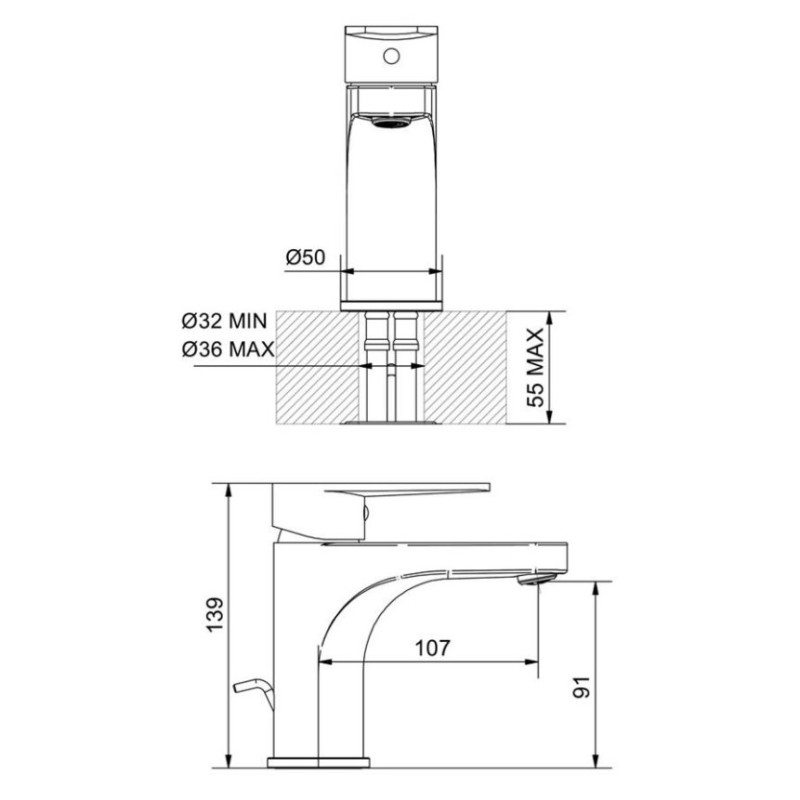 Μπαταρία νιπτήρος χαμηλή 085940 Century Bugnatese
