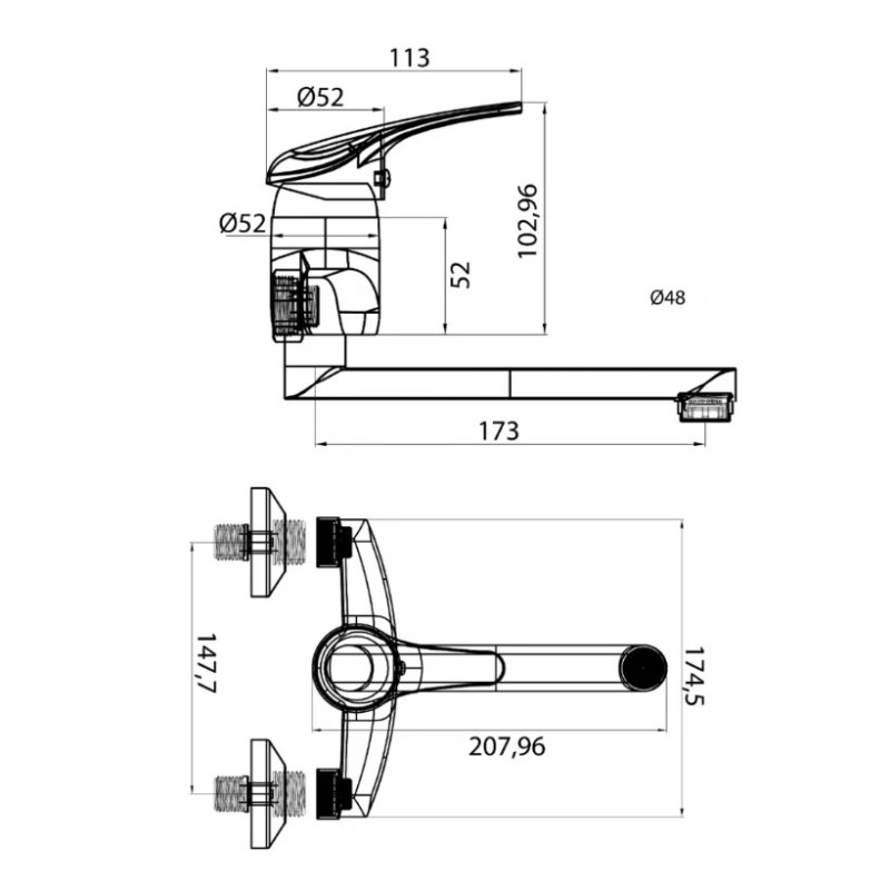 Μπαταρία κουζίνας 085422 Alice Sphera Interflex