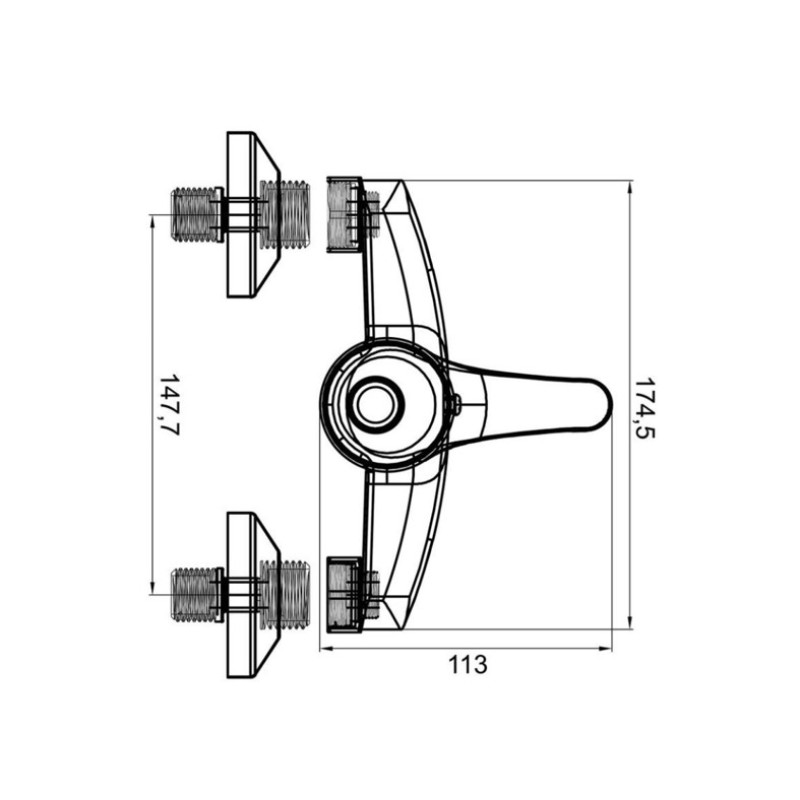 Μπαταρία ντουζιέρας με τηλέφωνο, στήριγμα τηλεφώνου & σπιράλ 087026 Alice Sphera Interflex