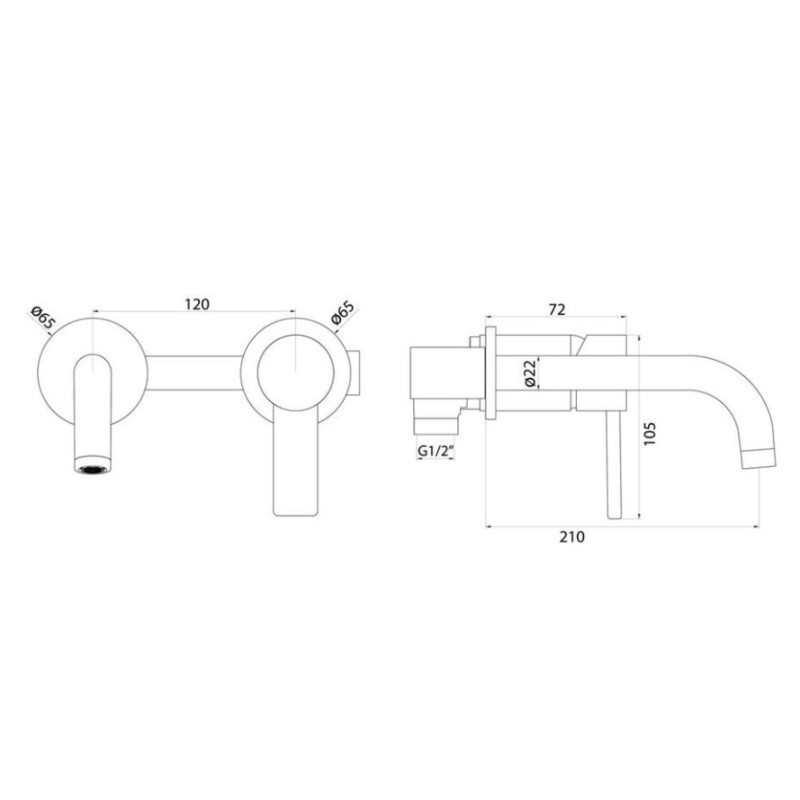 Μπαταρία νιπτήρος εντοιχισμού 2 οπών 087021 Chiara Flat Sphera