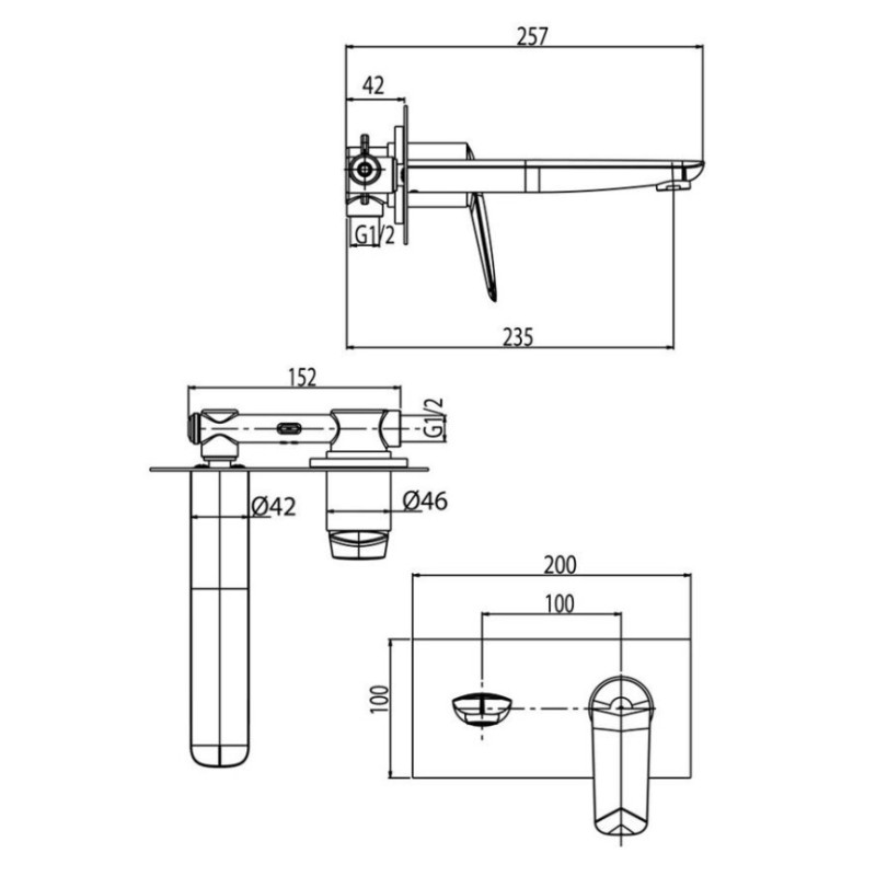 Μπαταρία νιπτήρος εντοιχισμού 2 οπών 086931 Laguna Sphera Interflex