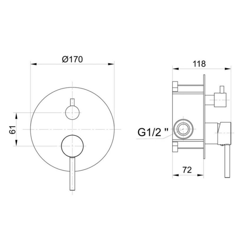 Πλήρες σετ εντοιχισμού ντουζιέρας 2 εξόδων MM4 Sphera