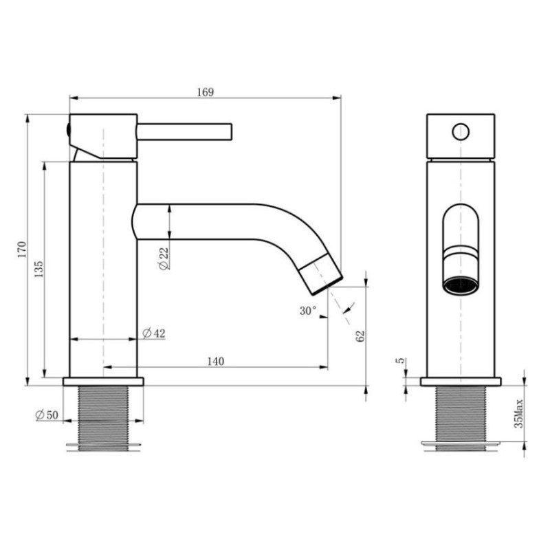Μπαταρία νιπτήρος MM4 Sphera
