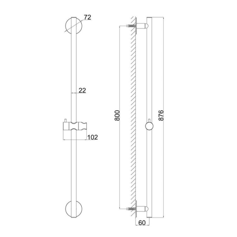 Βέργα ντουζιέρας με βάση τηλεφώνου 057809 Andromeda Interflex