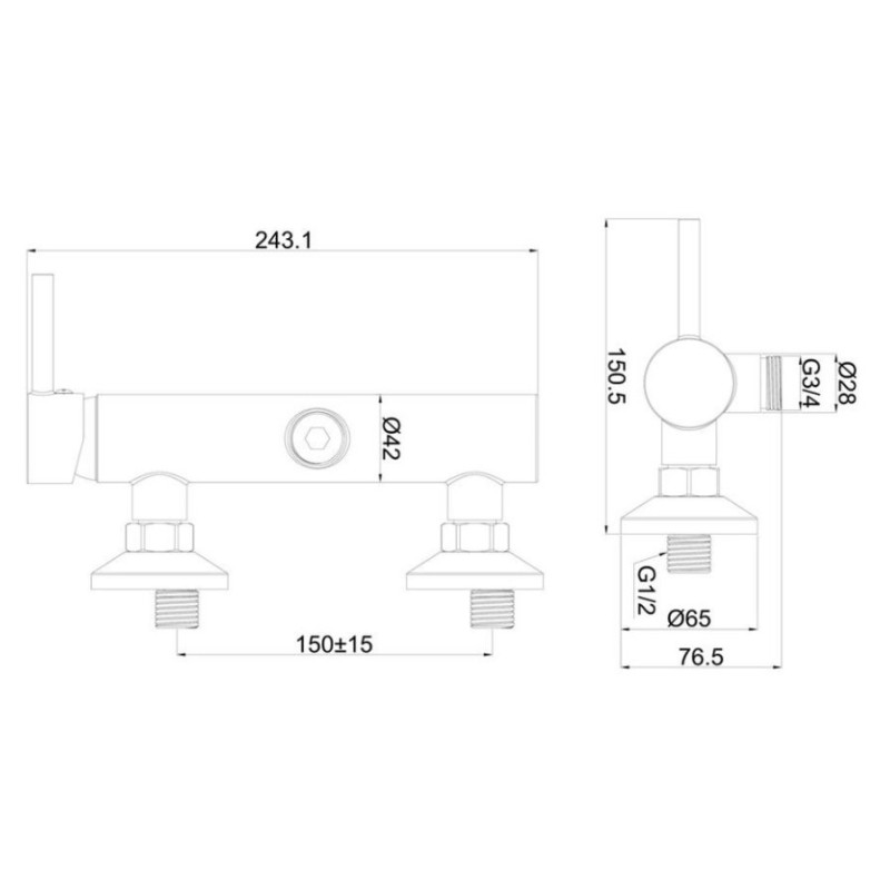 Μπαταρία ντουζιέρας (μόνο ο κορμός) 087791 Art/Dot Interflex