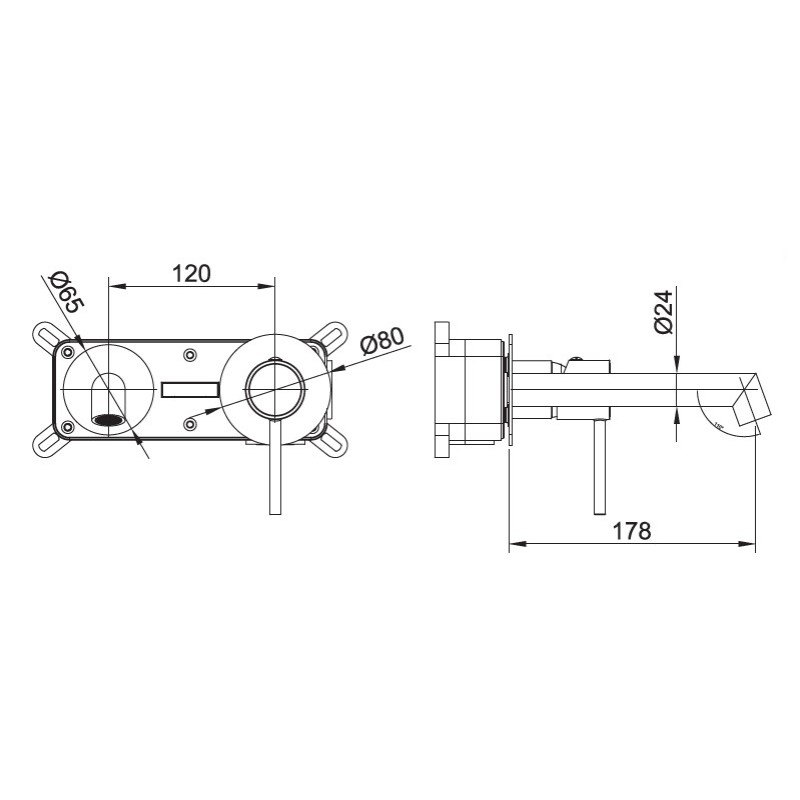 Μπαταρία νιπτήρος εντοιχισμού 2 οπών Dot Interflex