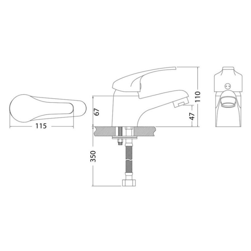 Μπαταρία νιπτήρος 086837 Drop Interflex