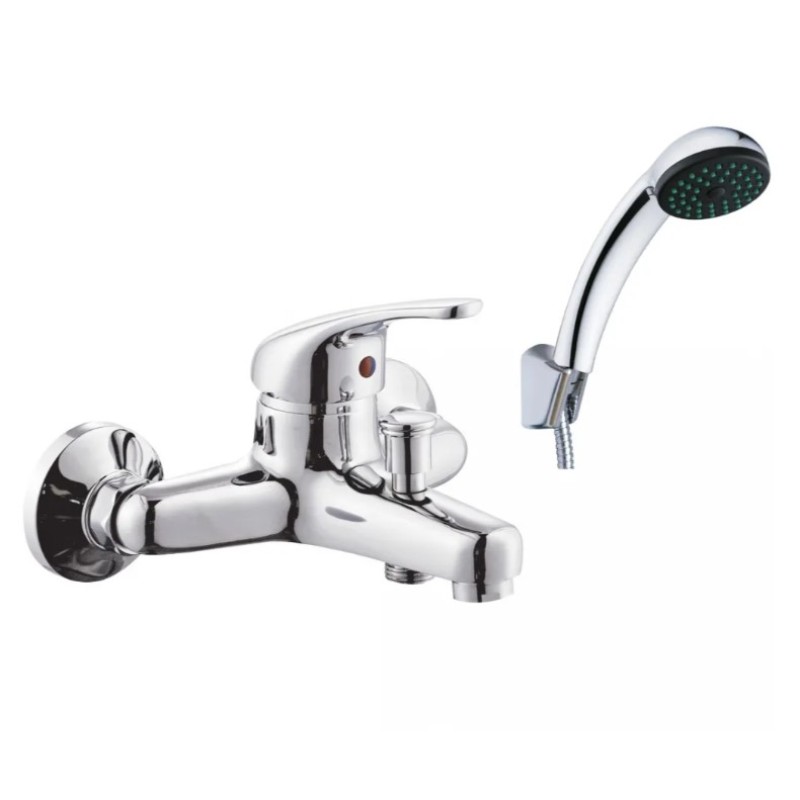 Μπαταρία λουτρού με τηλέφωνο, στήριγμα τηλεφώνου & σπιράλ 086838 Drop Interflex