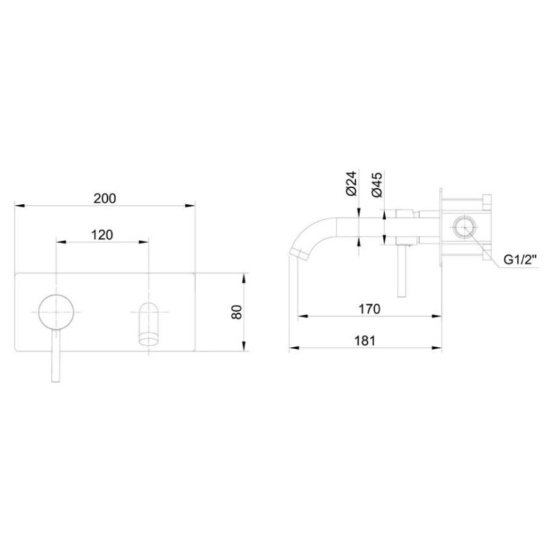 Μπαταρία νιπτήρος εντοιχισμού 2 οπών 086991 Fine Interflex