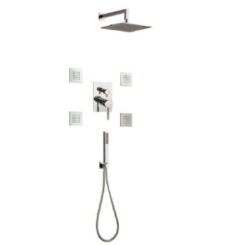 Πλήρες σετ εντοιχισμού ντουζιέρας 3 εξόδων με υδρομασάζ 087216 Fine Interflex