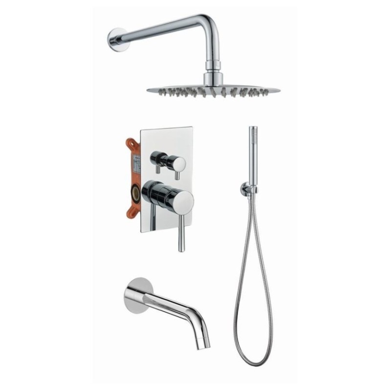 Πλήρες σετ εντοιχισμού ντουζιέρας 3 εξόδων 087826 Fine Interflex