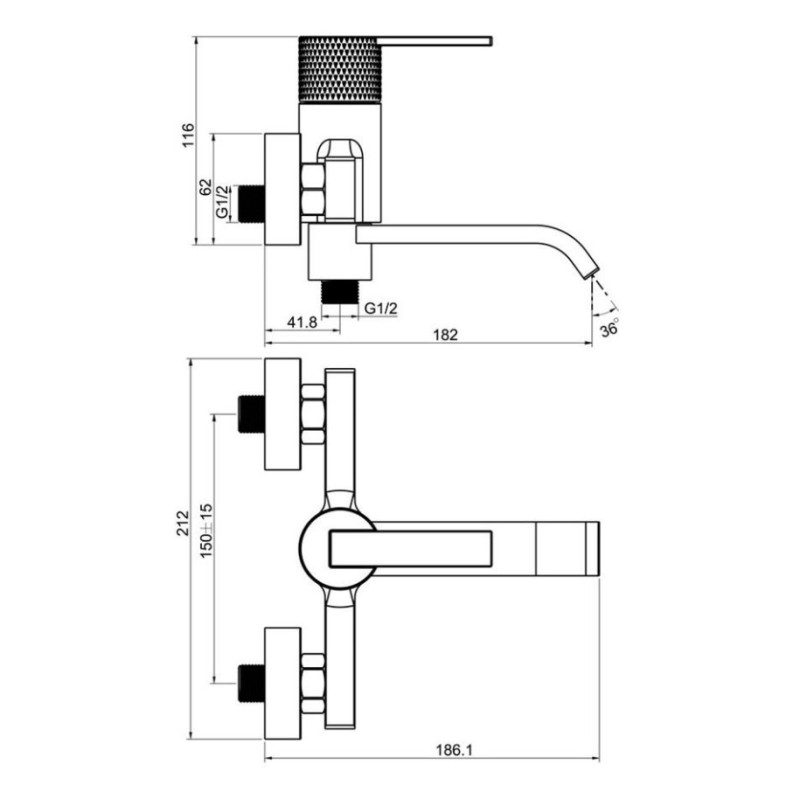 Μπαταρία λουτρού με τηλέφωνο, στήριγμα τηλεφώνου & σπιράλ Hermes Interflex