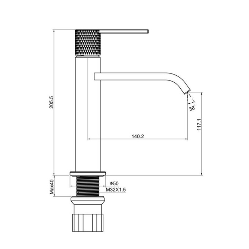 Μπαταρία νιπτήρος Hermes Interflex