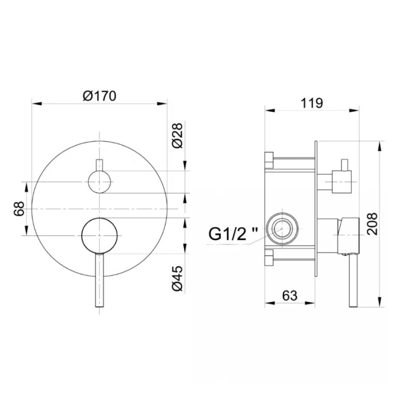 Μίκτης εντοιχισμού 2 εξόδων Hermes Interflex