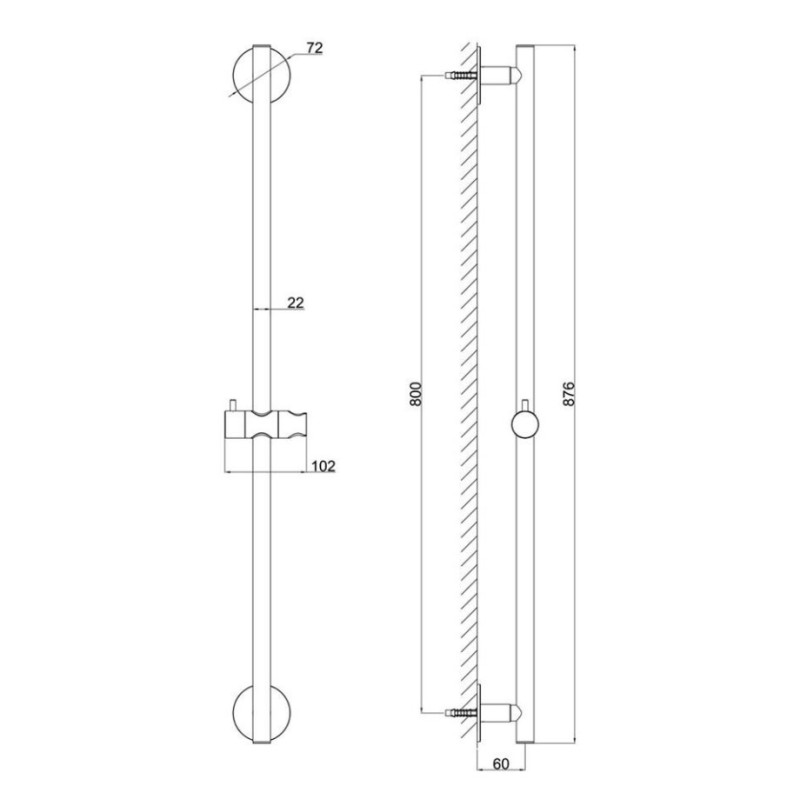 Βέργα ντουζιέρας με βάση τηλεφώνου 057707 Line Interflex