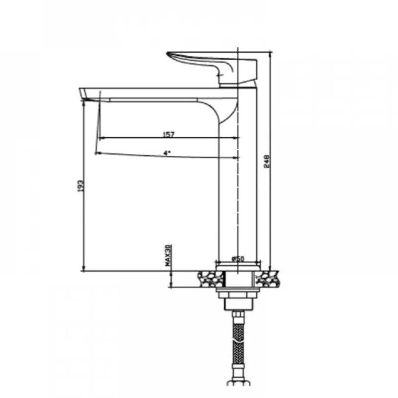 Μπαταρία νιπτήρος υψηλή 087195 Next Interflex