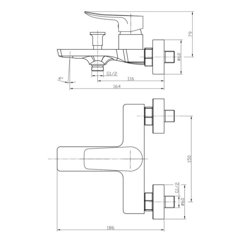 Μπαταρία λουτρού με τηλέφωνο, στήριγμα τηλεφώνου & σπιράλ 087358 Next Interflex