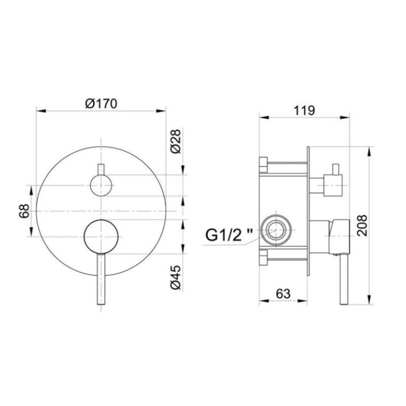 Μίκτης εντοιχισμού 3 εξόδων 087512 Pure Interflex