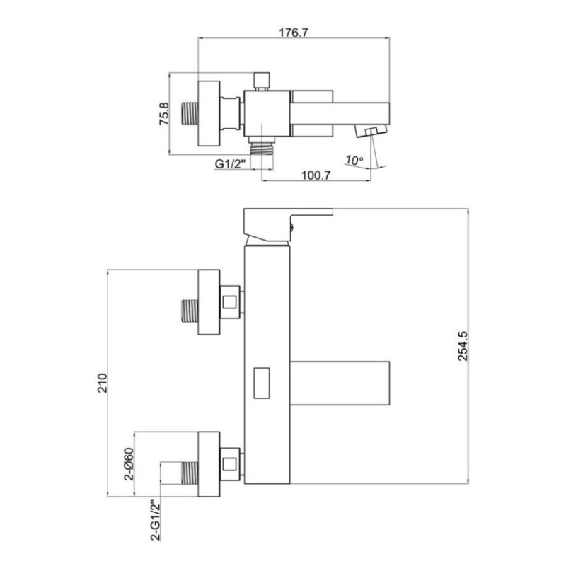 Μπαταρία λουτρού με τηλέφωνο, στήριγμα τηλεφώνου & σπιράλ 087493 Quattro Interflex
