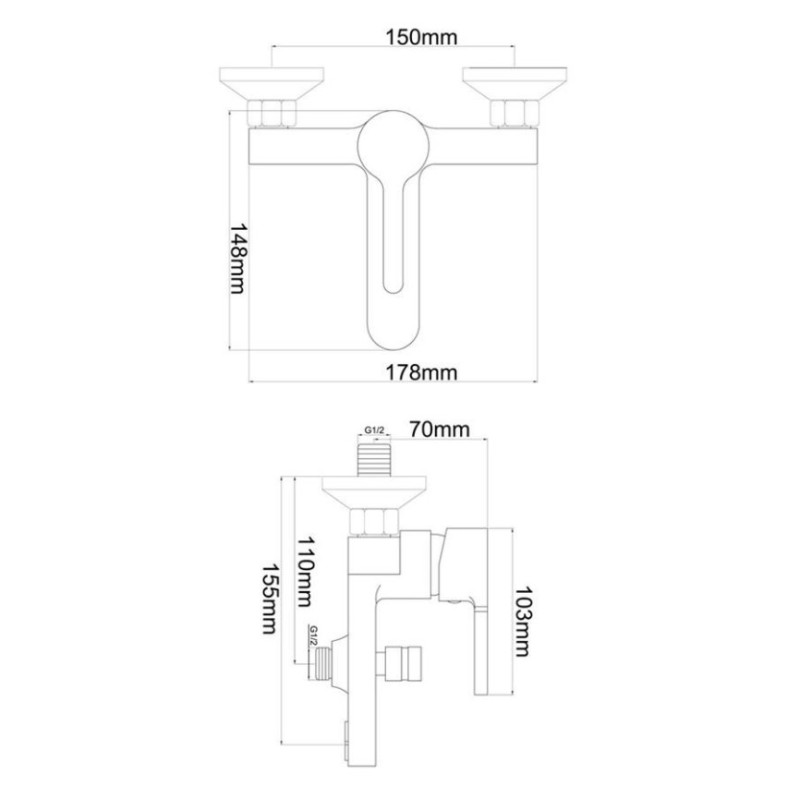 Μπαταρία λουτρού με τηλέφωνο, στήριγμα τηλεφώνου & σπιράλ 087831 Regal Interflex