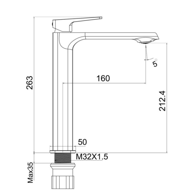 Μπαταρία νιπτήρος υψηλή 087488 Romeo Interflex